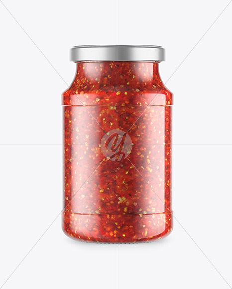 Glass Jar With Chili Sauce Mockup