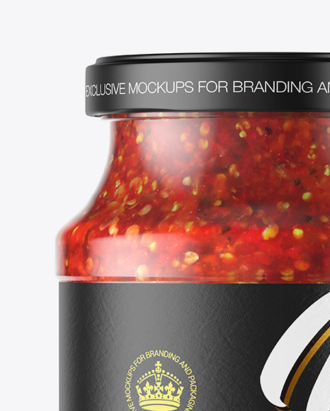 Glass Jar With Chili Sauce Mockup