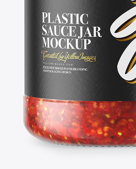 Glass Jar With Chili Sauce Mockup