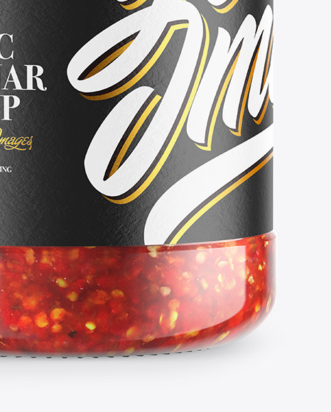 Glass Jar With Chili Sauce Mockup