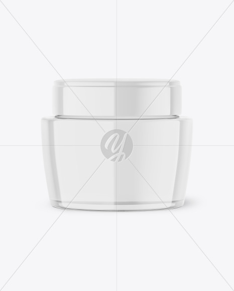 Clear Glass Cosmetic Jar Mockup