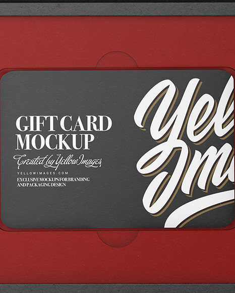 Gift Card in a Kraft Paper Box Mockup