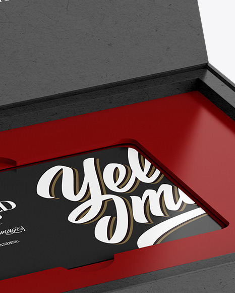 Gift Card in a Kraft Paper Box Mockup