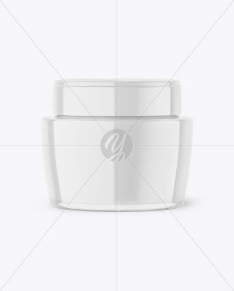 Clear Glass Cream Jar Mockup