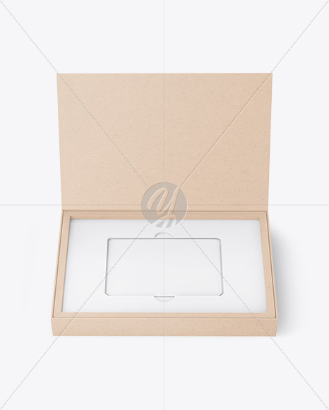 Gift Card in a Kraft Paper Box Mockup