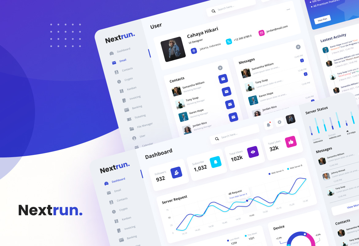 Nextrun - Neat Clean and Elegant Admin Dashboard