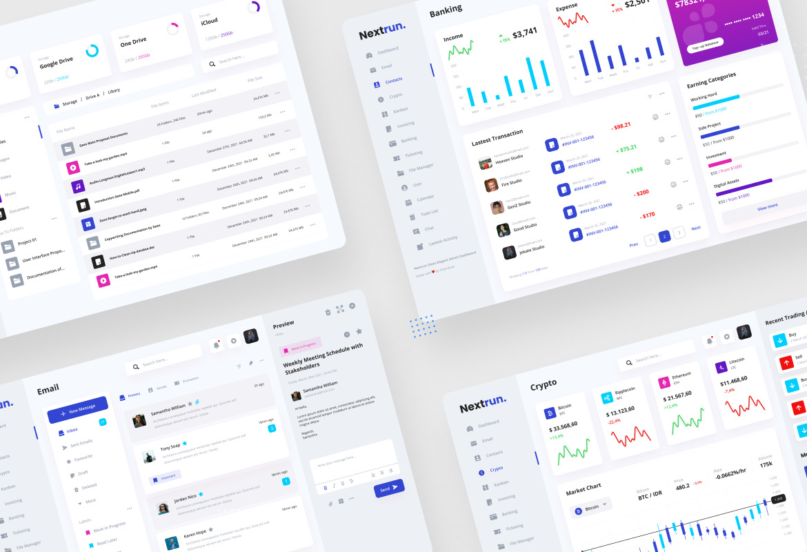 Nextrun - Neat Clean and Elegant Admin Dashboard