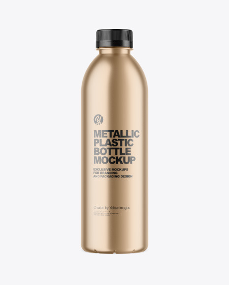 Metallic Plastic Bottle Mockup