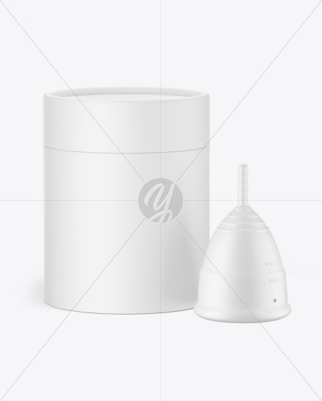 Matte Menstrual Cup with Tube Mockup