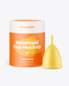 Matte Menstrual Cup with Tube Mockup