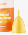 Matte Menstrual Cup with Tube Mockup