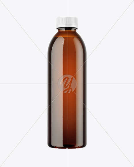 Amber Plastic Bottle Mockup