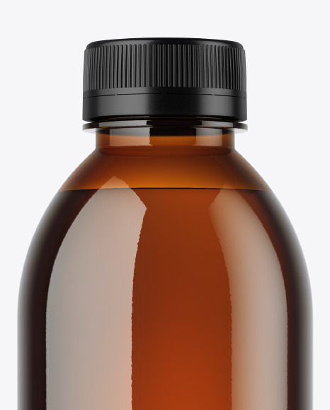 Amber Plastic Bottle Mockup