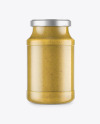 Glass Jar with Mustard Sauce Mockup