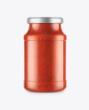 Glass Jar With Tomato Sauce Mockup