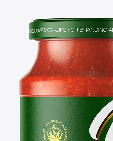 Glass Jar With Tomato Sauce Mockup