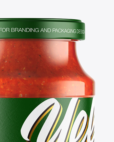 Glass Jar With Tomato Sauce Mockup