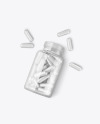 Clear Bottle with Pills Mockup