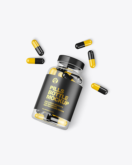 Clear Bottle with Pills Mockup - Supplement bottle mockup