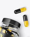 Clear Bottle with Pills Mockup
