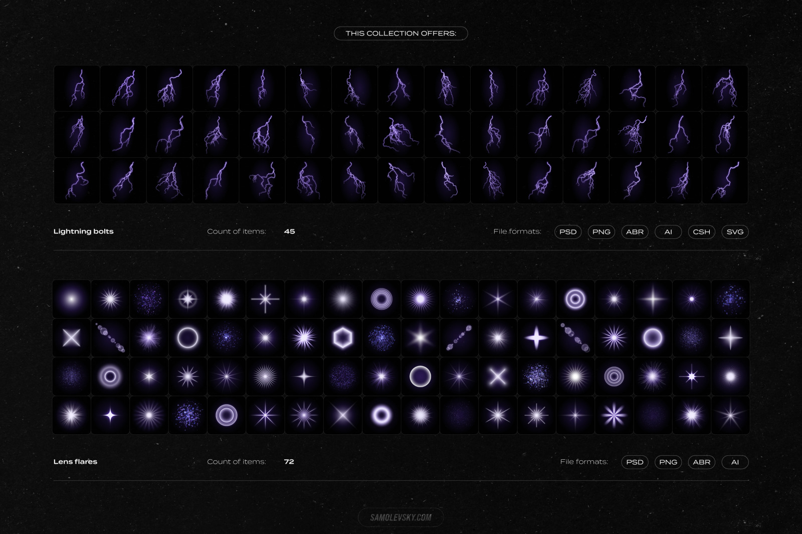 Lightning bolts & lens flares bundle Lightning bolts & lens flares bundle
