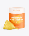 Matte Menstrual Cup with Tube Mockup