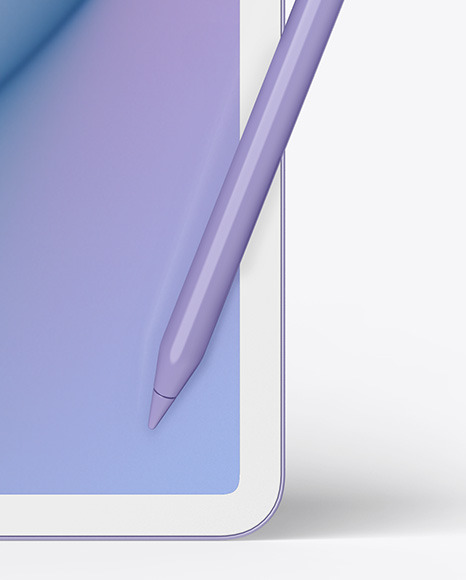 Clay Apple iPad Pro w/ Pen Mockup