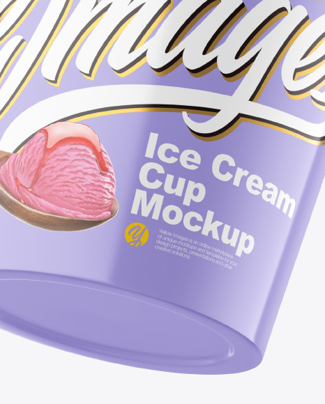 Glossy Ice Cream Cup Mockup