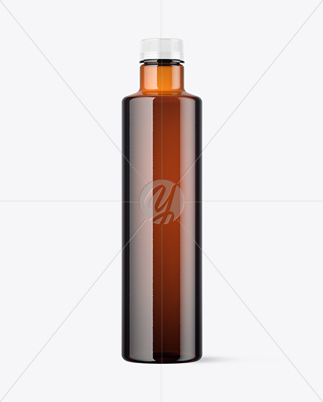 Amber Plastic Bottle Mockup