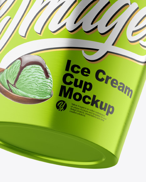 Metallic Ice Cream Cup Mockup