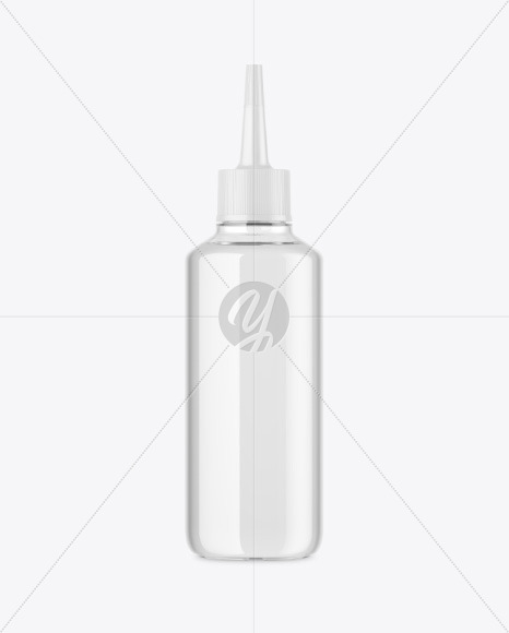 Clear Plastic Bottle w/ Spout Cap Mockup