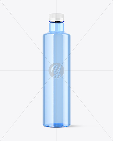 Blue Plastic Water Bottle Mockup