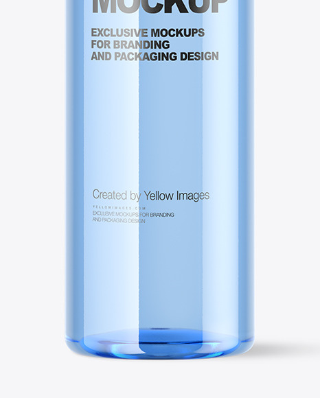 Blue Plastic Water Bottle Mockup