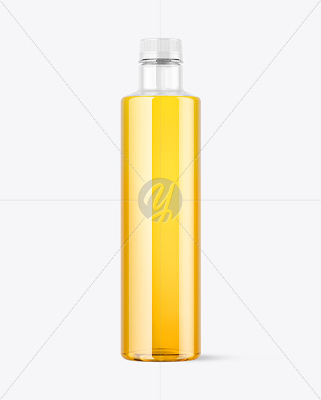 Clear Plastic Apple Juice Bottle Mockup