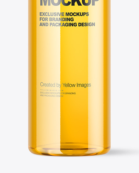 Clear Plastic Apple Juice Bottle Mockup