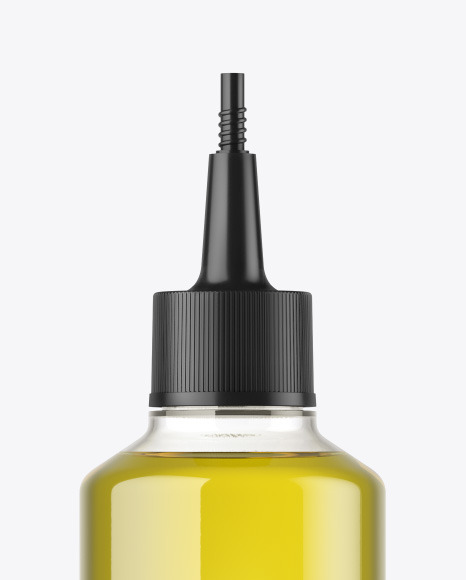 Clear Plastic Oil Bottle w/ Spout Cap Mockup