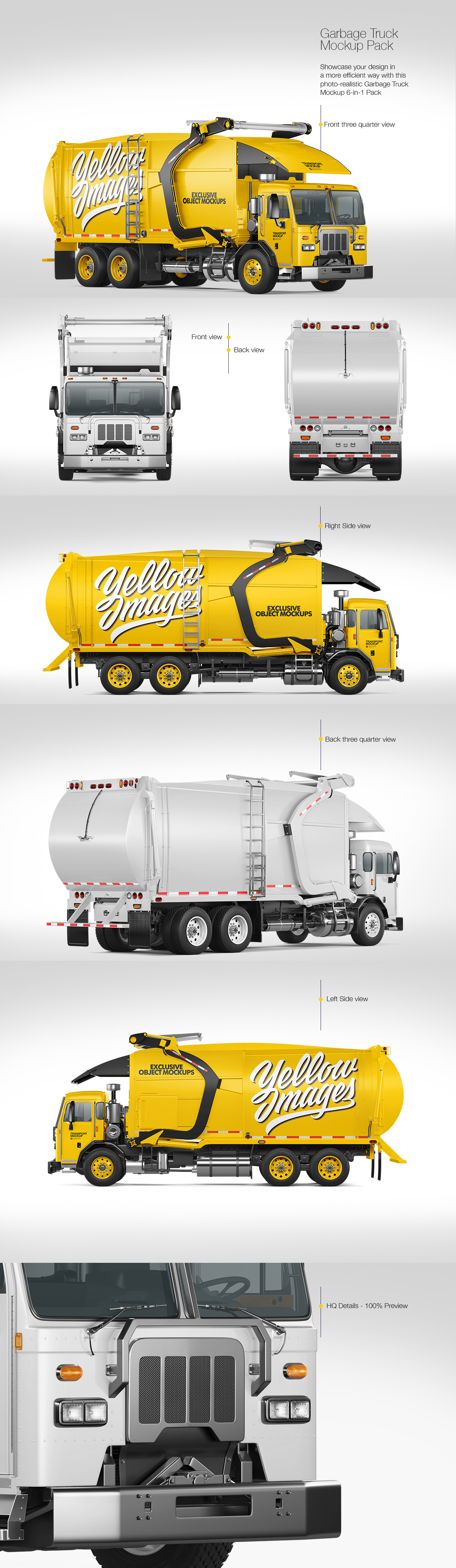 Garbage Truck Mockup Pack Garbage Truck Mockup Pack