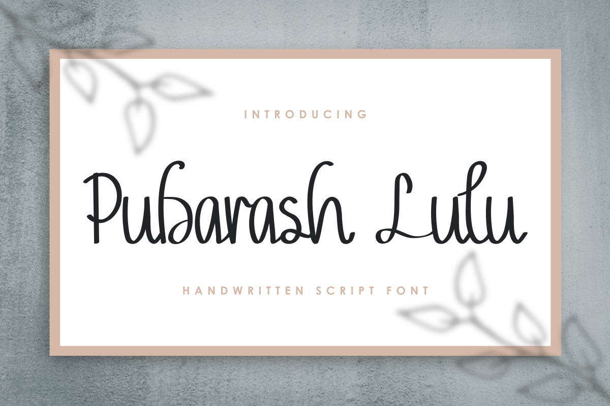 Pubarash Lulu Handwritten Font