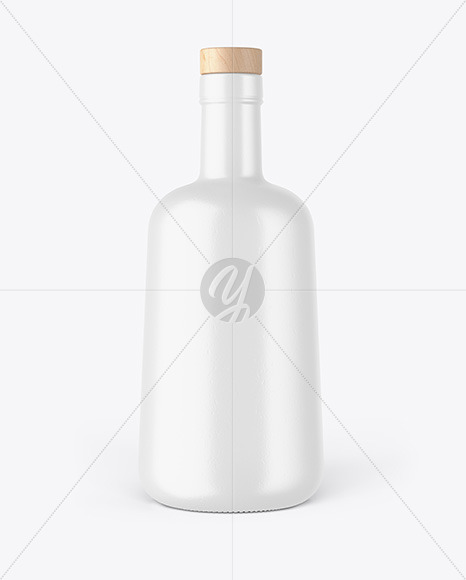 Ceramic Bottle with Wooden Cap Mockup