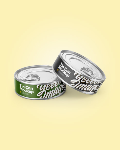 Two Tin Cans With Pull Tab Mockup