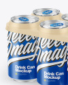 6 Pack Glossy Cans with Holder Mockup