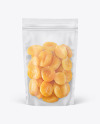 Frosted Plastic Pouch w/ Dried Apricots Mockup