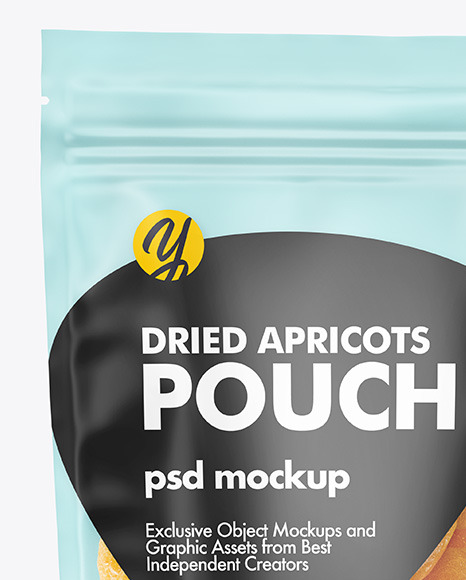 Frosted Plastic Pouch w/ Dried Apricots Mockup