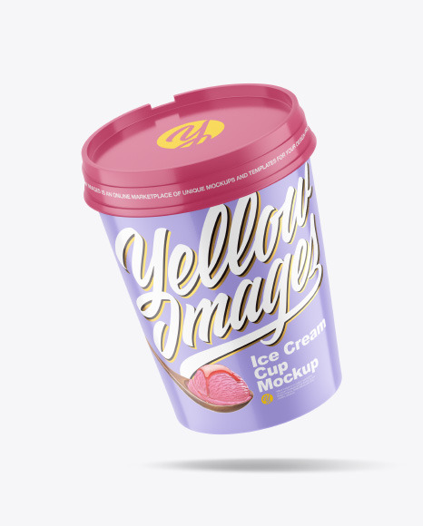 Glossy Ice Cream Cup Mockup