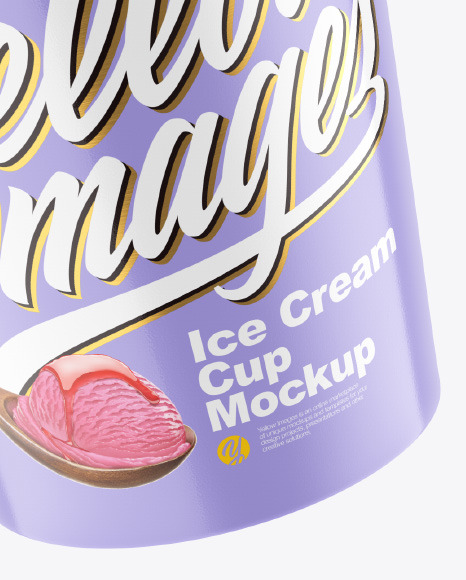 Glossy Ice Cream Cup Mockup