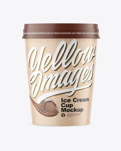 Kraft Ice Cream Cup Mockup - Premium+Psd+Ice+Cream+Jar+Packaging+Mockup