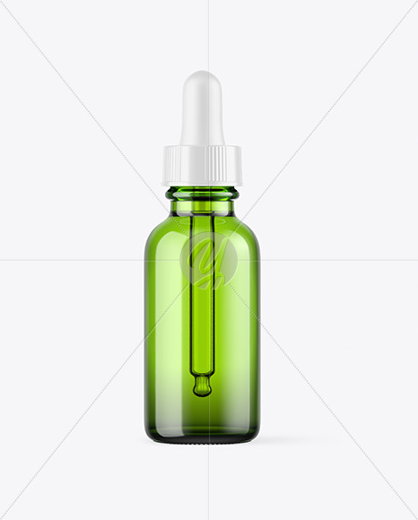 Green Glass Dropper Bottle Mockup