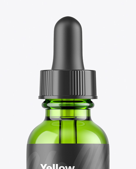 Green Glass Dropper Bottle Mockup