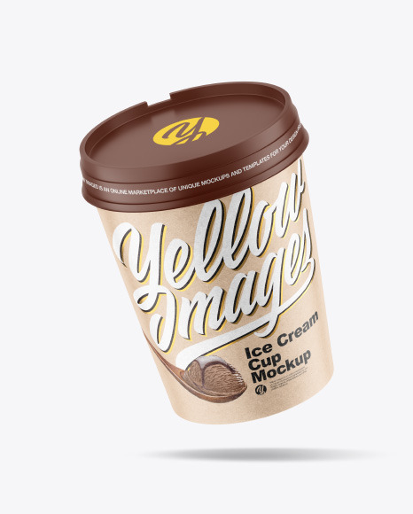 Kraft Ice Cream Cup Mockup - Premium+Psd+Ice+Cream+Jar+Packaging+Mockup