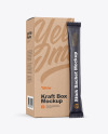 Kraft Stick Sachet w/ Kraft Box Mockup